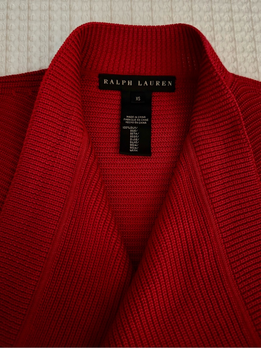 Ralph Lauren Black Label 100% Silk Open Front Cardigan / Scarlet / Size XSmall